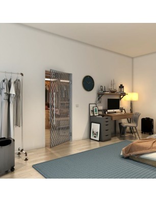 Pendeltür - Fineprint Model 001 Weiss auf Grauglas