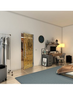 Pendeltür - Fineprint Model 016 Gold auf Grauglas