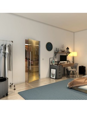 Pendeltür - Fineprint Model 024 Gold auf Grauglas