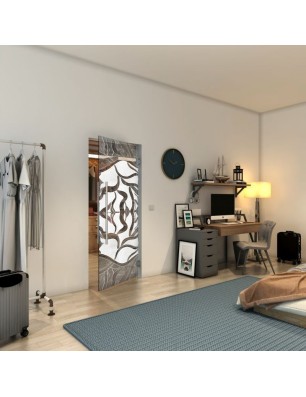 Pendeltür - Fineprint Model 031 Weiss auf Grauglas