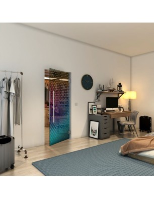 Pendeltür - Fineprint Model 038 Verlauf auf Grauglas