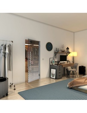 Pendeltür - Fineprint Model 038 Weiss auf Grauglas