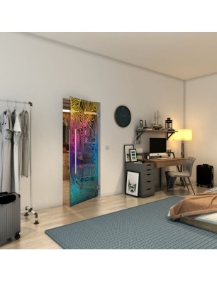 Pendeltür - Fineprint Model 056 Verlauf auf Grauglas