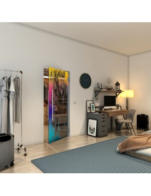 Pendeltür - Fineprint Model 061 Verlauf auf Grauglas