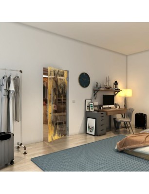 Pendeltür - Fineprint Model 061 Gold auf Grauglas