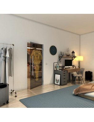 Pendeltür - Fineprint Model 078 Gold auf Grauglas