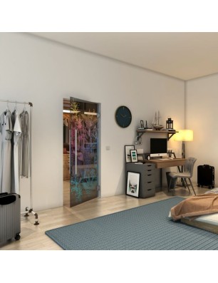 Pendeltür - Fineprint Model 080 Verlauf auf Grauglas