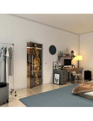 Pendeltür - Fineprint Model 085 Gold auf Grauglas