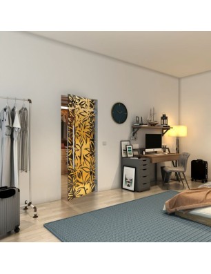 Pendeltür - Fineprint Model 094 Gold auf Grauglas