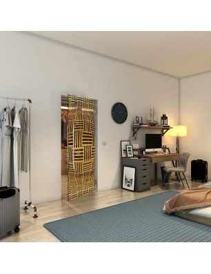 Pendeltür - Fineprint Model 104 Gold auf Grauglas