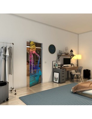 Pendeltür - Fineprint Model 106 Verlauf auf Grauglas