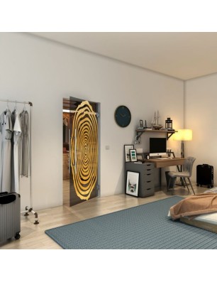 Pendeltür - Fineprint Model 109 Gold auf Grauglas