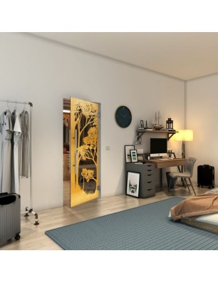 Pendeltür - Fineprint Model 110 Gold auf Grauglas