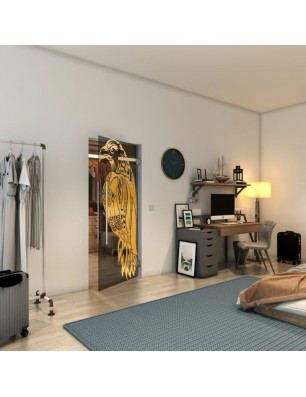 Pendeltür - Fineprint Model 122 Gold auf Grauglas