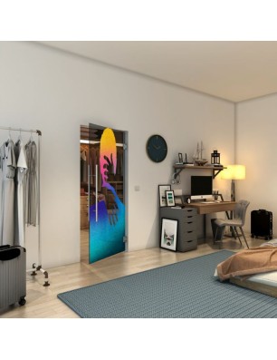 Pendeltür - Fineprint Model 124 Verlauf auf Grauglas