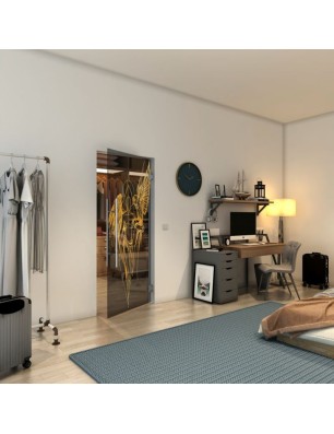 Pendeltür - Fineprint Model 131 Gold auf Grauglas