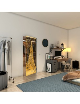 Pendeltür - Fineprint Model 132 Gold auf Grauglas