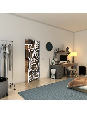 Pendeltür - Fineprint Model 146 Weiss auf Grauglas