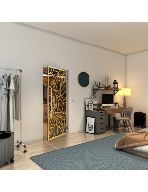 Pendeltür - Fineprint Model 148 Gold auf Grauglas