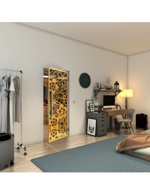 Pendeltür - Fineprint Model 149 Gold auf Grauglas