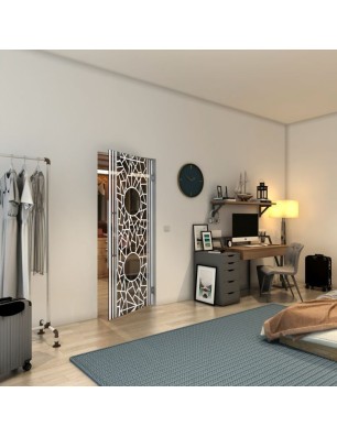 Pendeltür - Fineprint Model 154 Weiss auf Grauglas