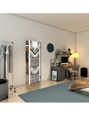 Pendeltür - Fineprint Model 156 Weiss auf Grauglas