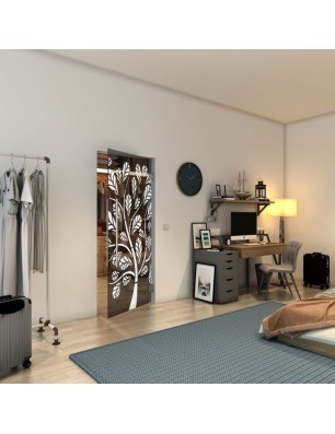 Pendeltür - Fineprint Model 159 Weiss auf Grauglas