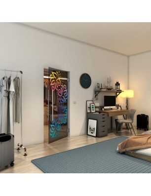 Pendeltür - Fineprint Model 163 Verlauf auf Grauglas