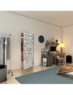 Pendeltür - Fineprint Model 168 Weiss auf Grauglas