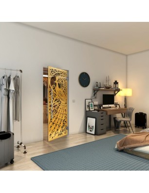 Pendeltür - Fineprint Model 172 Gold auf Grauglas