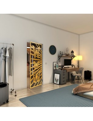 Pendeltür - Fineprint Model 176 Gold auf Grauglas