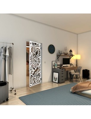 Pendeltür - Fineprint Model 177 Weiss auf Grauglas