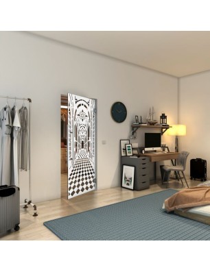 Pendeltür - Fineprint Model 181 Weiss auf Grauglas