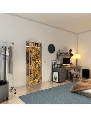 Pendeltür - Fineprint Model 184 Gold auf Grauglas