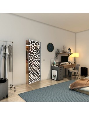 Pendeltür - Fineprint Model 186 Weiss auf Grauglas