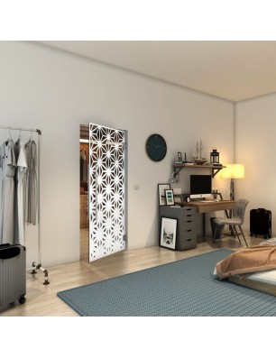 Pendeltür - Fineprint Model 187 Weiss auf Grauglas