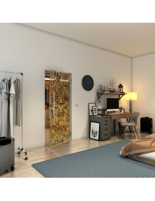 Pendeltür - Fineprint Model 201 Gold auf Grauglas