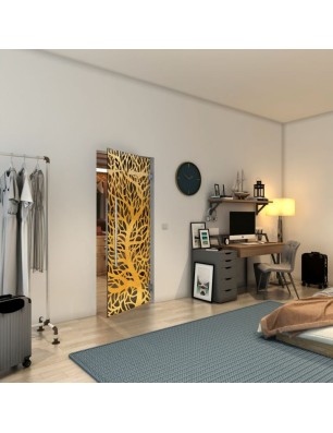 Pendeltür - Fineprint Model 202 Gold auf Grauglas