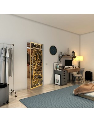 Pendeltür - Fineprint Model 204 Gold auf Grauglas