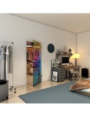 Ganzglastür - Fineprint Model 012 Verlauf auf Grauglas