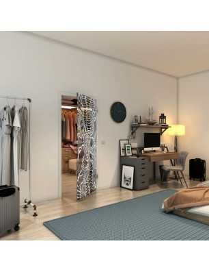 Ganzglastür - Fineprint Model 012 Weiss auf Grauglas