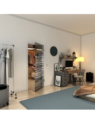 Ganzglastür - Fineprint Model 019 Weiss auf Grauglas