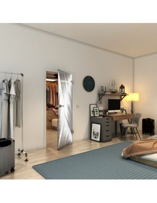 Ganzglastür - Fineprint Model 026 Weiss auf Grauglas