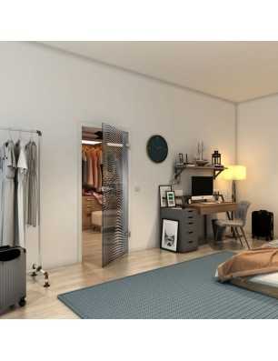 Ganzglastür - Fineprint Model 027 Weiss auf Grauglas