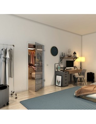 Ganzglastür - Fineprint Model 035 Weiss auf Grauglas