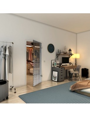 Ganzglastür - Fineprint Model 038 Weiss auf Grauglas