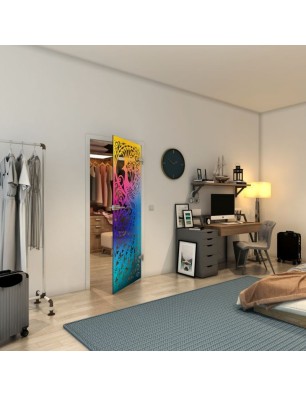 Ganzglastür - Fineprint Model 172 Verlauf auf Grauglas