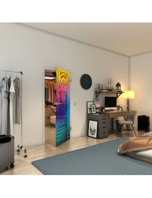 Ganzglastür - Fineprint Model 181 Verlauf auf Grauglas