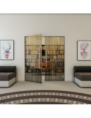 Pendeltür - Fineprint Model 052 Gold auf Grauglas