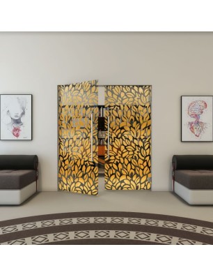 Pendeltür - Fineprint Model 093 Gold auf Grauglas